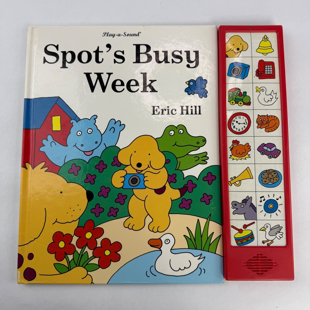 Spots Busy Week Eric Hill Play-a-Sound Hardcover Book 18 Sound Buttons 2001‎ DNW